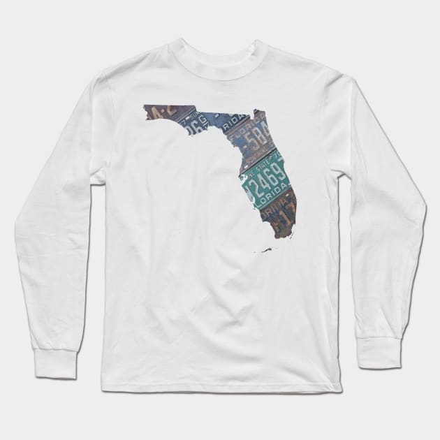 Vintage Florida License Plates Long Sleeve T-Shirt by juniperandspruce